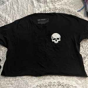 The Drive cropped distressed tee size L